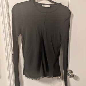 Zara mixed media long-sleeved black shirt